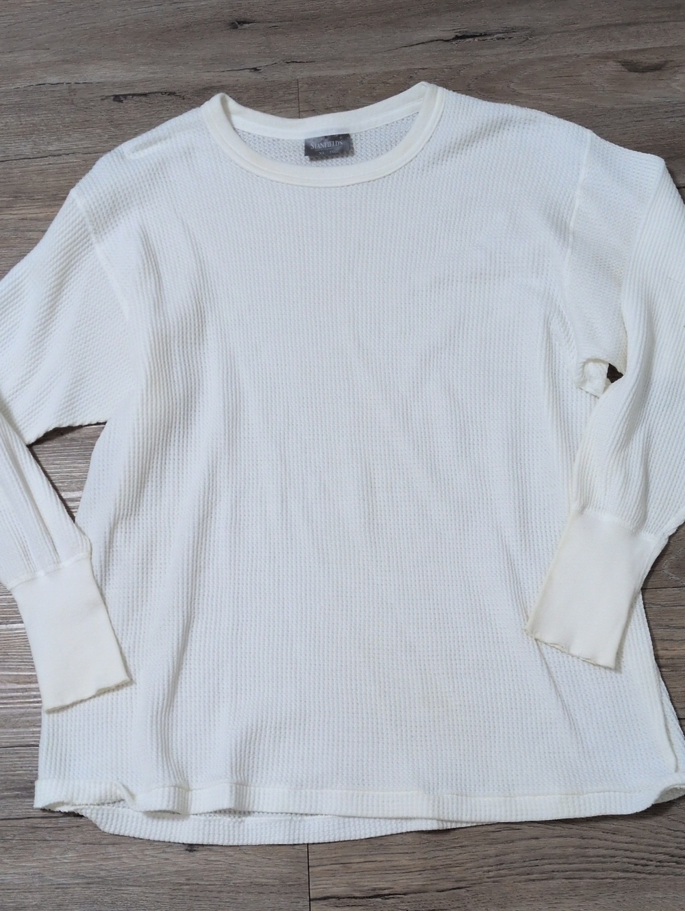 Women's Cream Thermal Crewneck Sweater
